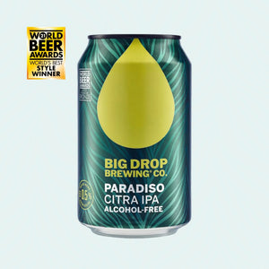 Big Drop Paradiso Alcohol-Free Citra IPA Can. 2021 World Beer Awards Winner (World's best Style Winner)