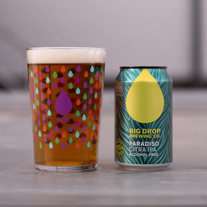 Big Drop Paradiso Alcohol-Free-Citra IPA Can & Glass