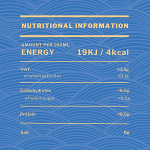 Nutritional information label for Big Drop Reef Point Alcohol-Free Lager