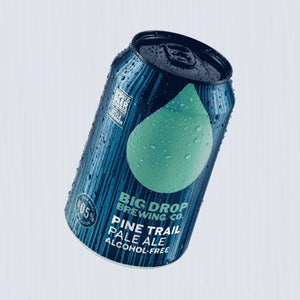 Big Drop Pine Trail Alcohol-Free Pale Ale on a light gray background