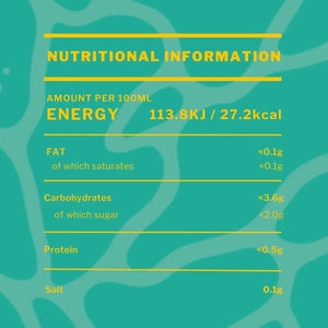 Nutritional information label from Big Drop Poolisde Alcohol-Free DDH IPA